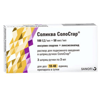 Купить Соликва СолоСтар р-р д/п/к введ 100ЕД/мл+50мкг/мл шпр-ручка 3мл №3