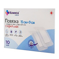 Купить Клинса повязка пласт типа 9смX15см №10 стерил с супер адсорбентом