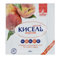 Купить Джели+ Кисель пор гранул с ягодами 25г персик