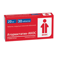 Купить Аторвастатин-Акос таб ппо 20мг №30