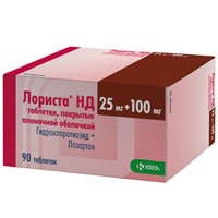 Купить Лориста НД таб ппо 100мг+25мг №90