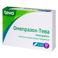 Купить Омепразол-Тева капс кишечнораств 20мг №14