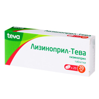 Купить Лизиноприл-Тева таб 20мг №20