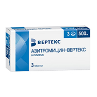 Купить Азитромицин-Вертекс таб ппо 500мг №3