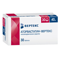 Купить Аторвастатин-Вертекс таб ппо 40мг №30