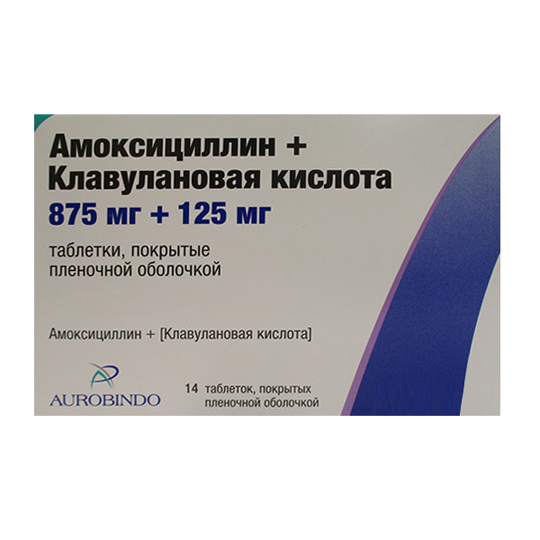 Купить Амоксициллин+Клавулановая К-та таб ппо 875мг+125мг фл №14