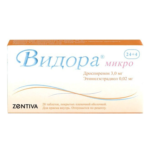 Купить Видора Микро таб ппо 3мг+0,02мг №24 +4