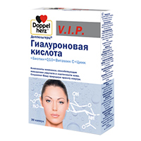Купить Доппельгерц VIP Гиалуроновая Кислота капс №30 биотин+Q10+Вит С+цинк