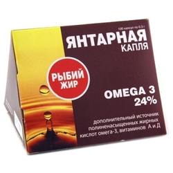Купить Рыбий жир Янтарная капля Омега-3 печ.акул, капс №100