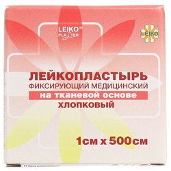 Купить ЛЕЙКОПЛАСТЫРЬ ФИКСИРУЮЩИЙ LEIKO ТКАН ОСН 1 Х 500СМ КАТУШ УП КАРТОН