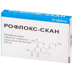 Купить РОФЛОКС-СКАН (ЛЕВОФЛОКСАЦИН) 500МГ №10
