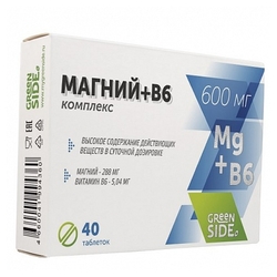 Купить Грин Сайд Комплекс Магний+B6 таб 600мг №40