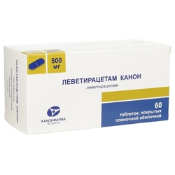 Купить ЛЕВЕТИРАЦЕТАМ КАНОН ТАБЛ. П.П.О. 500МГ N60