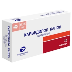 Купить Карведилол 6,25мг №30 таб Канон