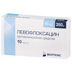 Купить Левофлоксацин таб ппо 250мг №10