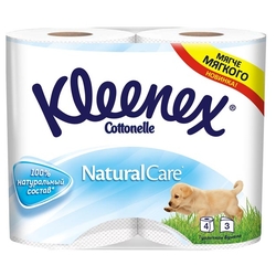 Купить KLEENEX COTTONELLE NATURAL CARE ТУАЛЕТ БУМАГА 3Х СЛОЙНАЯ N 4