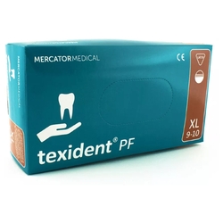 Купить ПЕРЧАТКИ СМОТР ЛАТЕКС Н/СТЕР MERCATOR MEDICAL TEXIDENT PF Н/ОПУДР Р.L (8-9) N100 УП