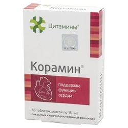 Купить Цитамины Корамин таб по кишечнораств 155мг №40