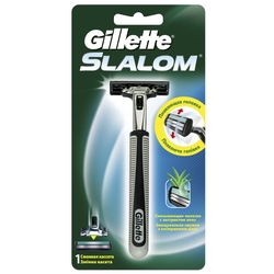 Купить ЖИЛЛЕТТ SLALOM PLUS СТАНОК PUSH CLEAN N1 С 1-ОЙ КАССЕТОЙ
