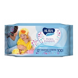 Купить Аура Ультра Комфорт салфетки влаж д/дет №100 алоэ и вит Е акция 3+1