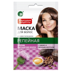 Купить Маска д/волос репейная  с какао и яич.желтком 30мл
