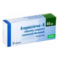 Купить Аторвастатин-К таб ппо 40мг №30