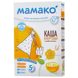 Купить Мамако каша на коз молоке 200г 5+ мес кукурузная с пребиотиками
