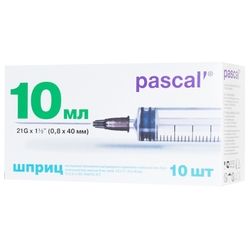 Купить Шприц Паскаль 0,8ммX40мм р.21G 10мл №10 3-х комп с иглой