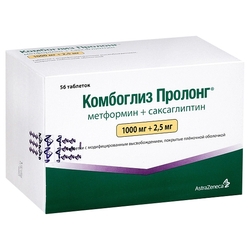 Купить Комбоглиз таб ппо с модиф высвоб 1000мг+2,5мг №56