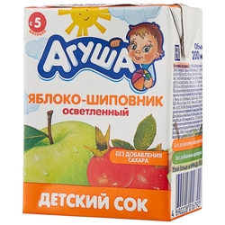 Купить Агуша сок д/детей осветл 200мл с 5 мес яблоко и шиповник