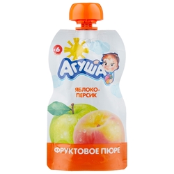 Купить Агуша пюре фруктовое 90г с 6 мес яблоко и персик