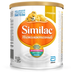 Купить Симилак Низколактозный смесь молочн сух б/раствор 375г 0+ мес пребиотики омега-3-6