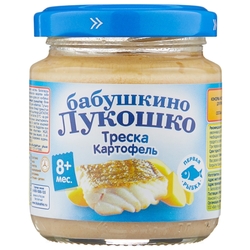 Купить Бабушкино Лукошко пюре рыбное с овощами 100г 8+ мес треска