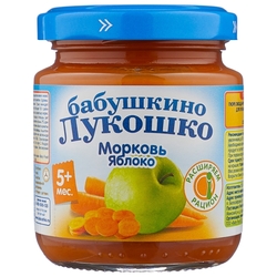 Купить Бабушкино Лукошко пюре фруктово-овощное 100г 5+ мес яблоко морковь