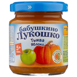 Купить Бабушкино Лукошко пюре фруктово-овощное 100г 5+ мес яблоко тыква