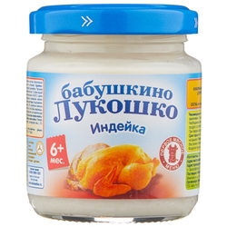 Купить Бабушкино Лукошко пюре из мяса птицы 100г 6+ мес индейка