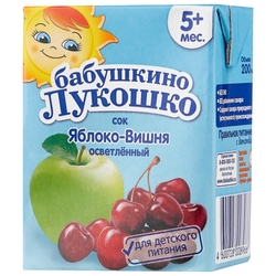 Купить Бабушкино Лукошко сок осветл 200мл 5+ мес яблоко вишня