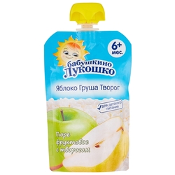 Купить БАБУШКИНО ЛУКОШКО ПЮРЕ ИЗ ЯБЛОК И ГРУШ С ТВОРОГОМ Д/ДЕТСКОГО ПИТАНИЯ 90,0