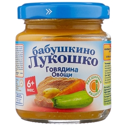 Купить Бабушкино Лукошко пюре из говядины 100г 6+ мес овощи
