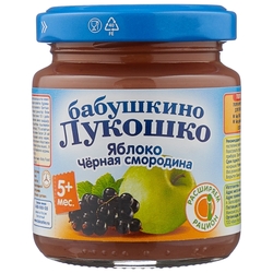 Купить Бабушкино Лукошко пюре фруктовое 100г 5+ мес яблоко черн смородина