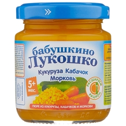 Купить Бабушкино Лукошко пюре овощное 100г 5+ мес кукуруза кабачок морковь