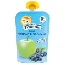 Купить Бабушкино Лукошко пюре ябл черника 90г