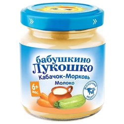 Купить Бабушкино Лукошко пюре овощное-молочное 100г 5+ мес кабачок морковь молоко