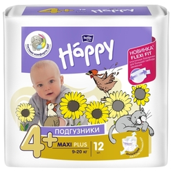 Купить Белла Бэби Хэппи  подгузники д/детей р.4+ №12 9-20 кг