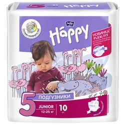 Купить Белла Бэби Хэппи  подгузники д/детей р.5 №10 12-25кг