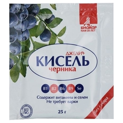 Купить Джели+ Кисель пор гранул с ягодами 25г черника