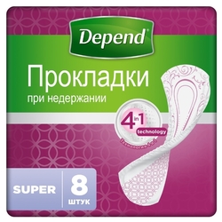Купить Депенд прокладки при недерж д/женщин №8 супер