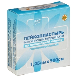 Купить ЛЕЙКОПЛАСТЫРЬ LEIKO ПОЛИМЕРНАЯ ОСН. 1,25СМ Х 500СМ КАТУШКА КАРТ. УП. (12 ШТ/УП)