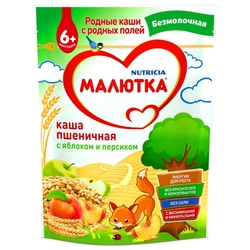 Купить Малютка каша молочная рисовая с персик.соком 200,0
