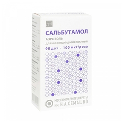 Купить Сальбутамол аэроз д/инг доз 100мкг/доз 90ДОЗ 12мл